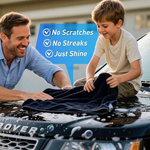 2-Pack Microfiber Car Towels (24" x 36") Dual-Sided Car Drying Towel Extra Large Ultra Absorbent Drying Towel for Cars and Trucks, Without Streaks, Scratches, or Water Spots in Saudi Arabia