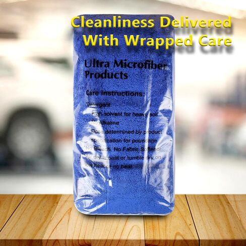 2-Pack Microfiber Towels (24"" x 15") Large Ultra Plush Super Soft Absorbent Detailing Drying Towel for Cars, SUV, Non Streaks, No Scratches, Spot Lint Free (Blue) in Kuwait