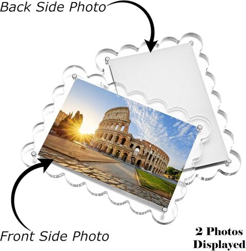4 × 6 بوصة من الصور الأسقلوب إطارات 3 عبوات ، إطار صورة مغناطيسي أكريليك ، مزدوج الوجهين إطارات صور واضحة 10+10 مم ، إطار منفذ المنزل ديكور المنزلي القائم على سطح المكتب in Kuwait