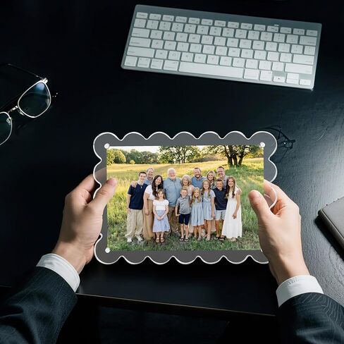 4 × 6 بوصة من الصور الأسقلوب إطارات 3 عبوات ، إطار صورة مغناطيسي أكريليك ، مزدوج الوجهين إطارات صور واضحة 10+10 مم ، إطار منفذ المنزل ديكور المنزلي القائم على سطح المكتب in Kuwait