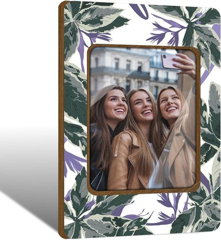 زهرة الخشب إطار إطار المغناطيس ، إطارات المغناطيس الأزهار للثلاجة ، زينة الخزانة ، إطار عرض جيب الصور المغناطيسية لتخزين قفل المكتب المنزلي-06 ( in Kuwait