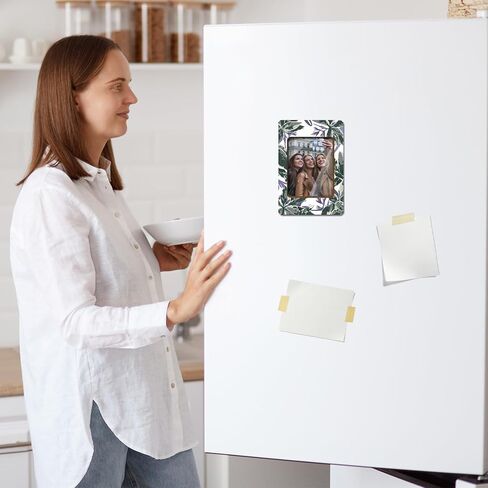 زهرة الخشب إطار إطار المغناطيس ، إطارات المغناطيس الأزهار للثلاجة ، زينة الخزانة ، إطار عرض جيب الصور المغناطيسية لتخزين قفل المكتب المنزلي-06 ( in Kuwait