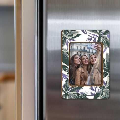 زهرة الخشب إطار إطار المغناطيس ، إطارات المغناطيس الأزهار للثلاجة ، زينة الخزانة ، إطار عرض جيب الصور المغناطيسية لتخزين قفل المكتب المنزلي-06 ( in Kuwait