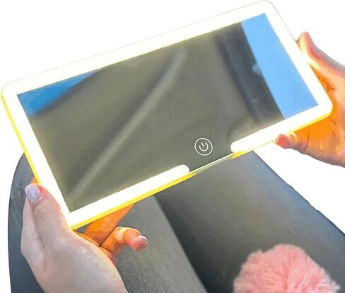 Car Vanity Mirror, Sun Visor Rechargeable LED Car Mirror, 3Modes & 60LEDs, Touch Control Dimmable, White in Saudi Arabia