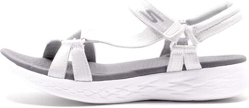 Skechers Women's On-The-Go 600-Brilliancy Sport Sandal, White/Grey, 6 M US in Saudi Arabia