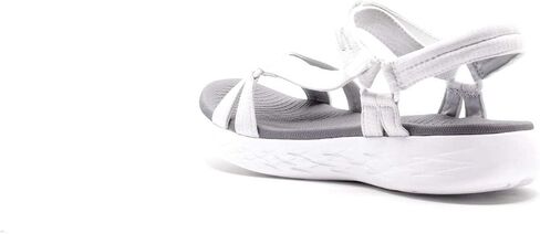 Skechers Women's On-The-Go 600-Brilliancy Sport Sandal, White/Grey, 6 M US in Saudi Arabia