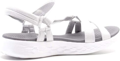 Skechers Women's On-The-Go 600-Brilliancy Sport Sandal, White/Grey, 6 M US in Saudi Arabia