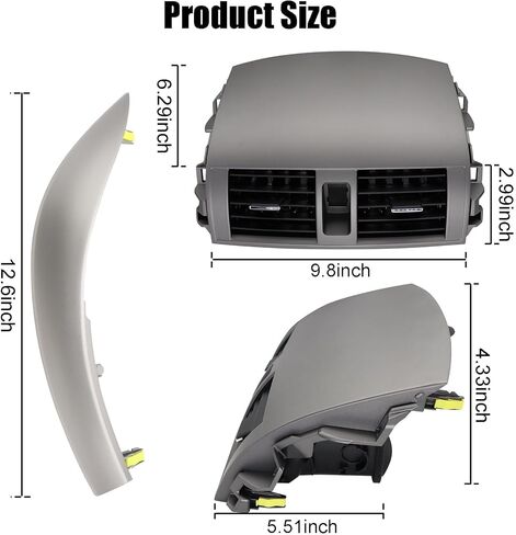 Center Dash A/C Outlet Air Vent Panel And Upper Dashboard Cover Strips Trim Left & Right Fit for Toyota Vehicle 2008-2013 Corolla Replace 55670-02160 55663-02060 55436-02150 in Saudi Arabia