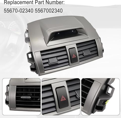 Center Dash A/C Outlet Air Vent Panel And Upper Dashboard Cover Strips Trim Left & Right Fit for Toyota Vehicle 2008-2013 Corolla Replace 55670-02160 55663-02060 55436-02150 in Saudi Arabia