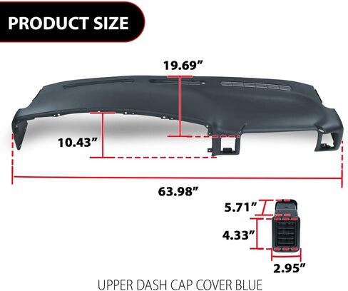 Upper Dash Dashboard Cover, Fit Chevy Silverado GMC Sierra 1500 2500HD 3500 1999-2006/ Chevy Avalanche Tahoe 2000-2006/GMC Yukon 2001-2006, Gray in Saudi Arabia