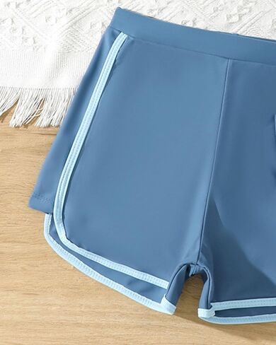 Girls Bikinis Set Kids 3 Pieces Swimsuit Quick Dry Bathing Suits Teens Blue Swimwear with Shorts 5-14T in Saudi Arabia
