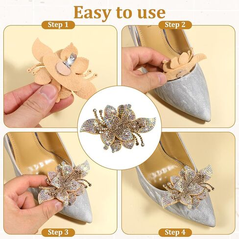 2 PCS مقاطع أحذية للنساء زخرفية ، مقاطع أحذية راينستون الذهبية ، أحذية قابلة للفصل مقطع مجوهرات لحفل زفاف الزفاف ، إكسسوارات الكعب نساء عالية in Kuwait