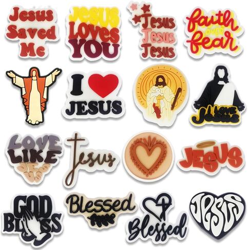 16Pcs Howdy Medical Coffee Summer Autism Bookish Princess Purple Witch Jesus Plants Dominican Shoe Charms for Croc Bubble Slides Sandals Clogs, Shoe Decorations for Adults Women Girls Boys in Kuwait