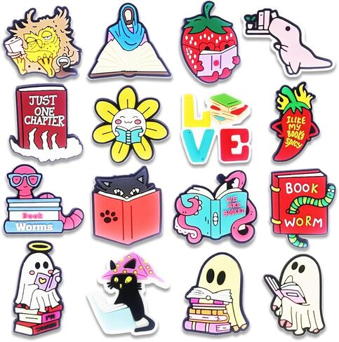 16Pcs Howdy Medical Coffee Summer Autism Bookish Princess Purple Witch Jesus Plants Dominican Shoe Charms for Croc Bubble Slides Sandals Clogs, Shoe Decorations for Adults Women Girls Boys in Kuwait