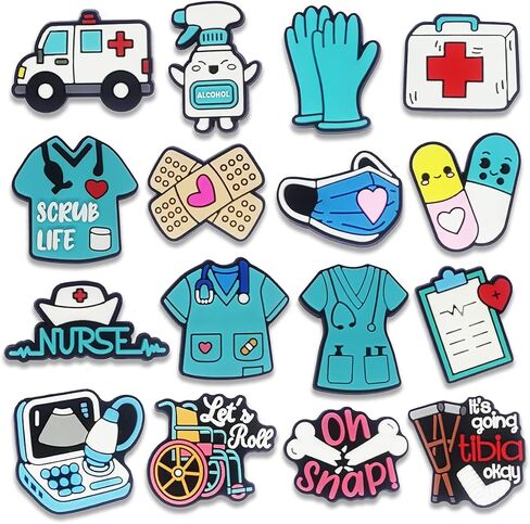 16Pcs Howdy Medical Coffee Summer Autism Bookish Princess Purple Witch Jesus Plants Dominican Shoe Charms for Croc Bubble Slides Sandals Clogs, Shoe Decorations for Adults Women Girls Boys in Kuwait