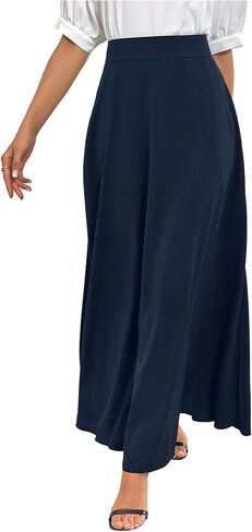 Verdusa Women's Elegant A Line Maxi Skirt High Waisted Flowy Skirt with Pockets in Saudi Arabia