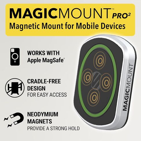Scosche MXMSAMPS MagicMount Pro Heavy Duty Magnetic Phone Mount/Tablet Holder for Car, MagSafe Stand with Extra Strong Magnets and AMPS Base Compatible with ProClip Vehicle Specific Mount Bases in Saudi Arabia