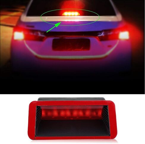 GOTOTOP Universal Third Brake Light 5 LED 12V Universal Car High Mount الخلفية الثالثة الثالثة الفرامل المقطوعة المصباح الذيل Red 7.3 "× 3.2" بلاستيك in Saudi Arabia