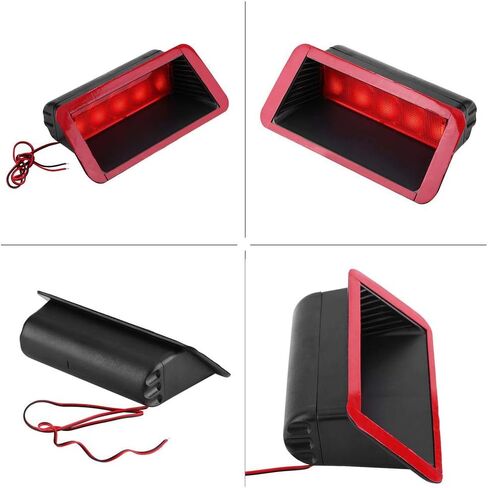 GOTOTOP Universal Third Brake Light 5 LED 12V Universal Car High Mount الخلفية الثالثة الثالثة الفرامل المقطوعة المصباح الذيل Red 7.3 "× 3.2" بلاستيك in Saudi Arabia