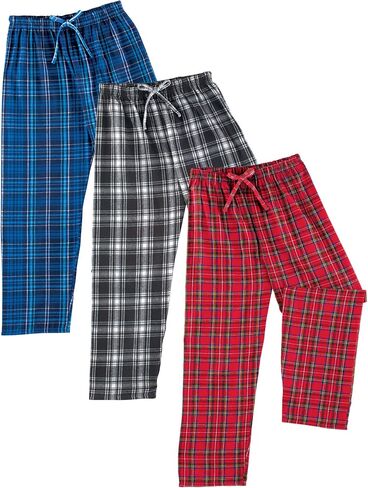 Collections Etc 3-Piece Warm Fleece Flannel Drawstring Cotton Pajama Pants in Saudi Arabia