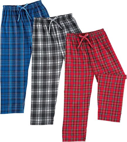 Collections Etc 3-Piece Warm Fleece Flannel Drawstring Cotton Pajama Pants in Saudi Arabia