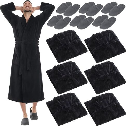 12 PCS MEN MEN ROBE و SLIPPER WINTER SET 6 PCS ROBE SOME PLUSH FOR in Kuwait