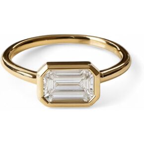2CT الزمرد قطع خاتم الخطوبة Moissanite 14K الذهب الأصفر شرقًا شرقًا Solitaire خاتم الوعود البسيط بوفس هدية المجوهرات للزوجة in Kuwait