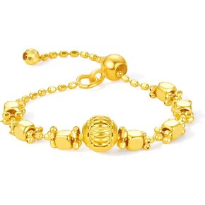 18K Yellow Gold Ball Ring for Women Adjustable Cubic Style Bead Ring Jewelry Mom Mother Rings Wedding Anniversary Engagement C0113835 in Saudi Arabia