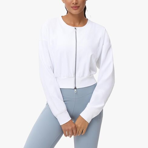 السترات المزروعة بالنساء الكامل zip long sleeve sweatshirts sweatshirts خفيفة الوزن غير الرسمية in Saudi Arabia
