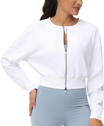 السترات المزروعة بالنساء الكامل zip long sleeve sweatshirts sweatshirts خفيفة الوزن غير الرسمية in Saudi Arabia