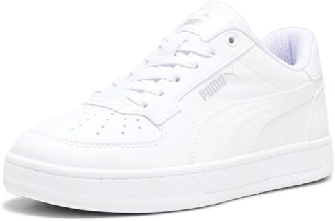 PUMA Caven Sneaker, White Silver Black, 4 US Unisex Big Kid in Saudi Arabia