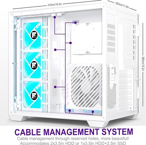 PC Case -Wood Walnut Front Pane, Pre-Installed 3 PWM ARGB Fan, ATX Mid-Tower Gaming PC Case, 270° Panoramic Glass, M9 Black in Saudi Arabia