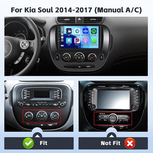 ستيريو سيارة لكيا سول 2014-2017 مع Apple Carplay Android Auto، 2+64G Android 13 9 بوصة تعمل باللمس راديو مع نظام تحديد المواقع Navi WiFi Bluetooth SWC FM RDS Radio EQ Mirror Link + كاميرا احتياطية AHD in Kuwait