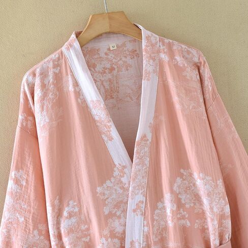 شاش القطن التقليدي Hanfu Nightdress Bathrobe فضفاضة بيجاماس ثوب النوم كيمونو رداء ، جماعة التمريض بعد الولادة in Kuwait