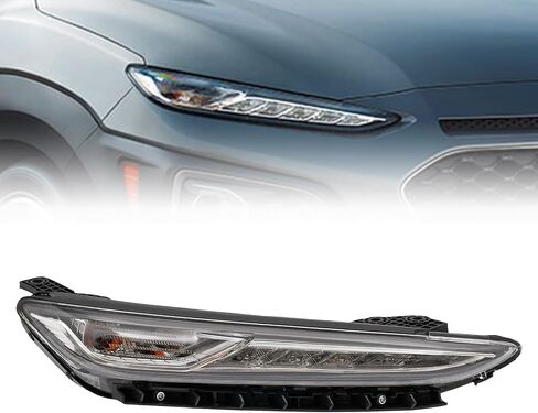 Daytime Running Light Assembly Compatible For 2018-2021 Hyundai Kona LED DRL Lamp Light 92208J9010 92207J9010 Direct Replacement Right Passager Side (RH) in Kuwait