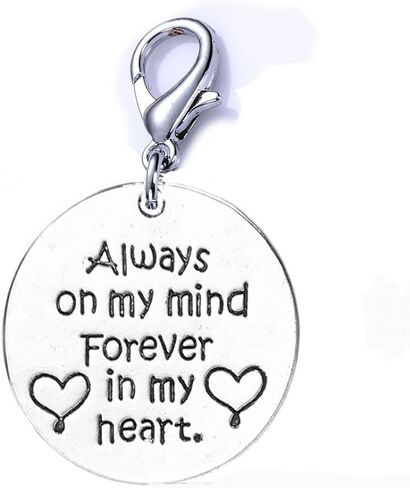 Sexy Sparkles Memorial Clip-On Charm – Always on My Mind, Forever in My Heart Pendant with Lobster Clasp for Bracelets and Necklaces in Saudi Arabia