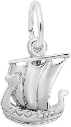 Rembrandt Charms Sterling Silver Viking Charm على حبل 16 أو 18 أو 20 بوصة أو صندوق أو سلسلة كبح in Saudi Arabia