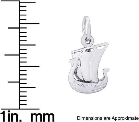 Rembrandt Charms Sterling Silver Viking Charm على حبل 16 أو 18 أو 20 بوصة أو صندوق أو سلسلة كبح in Saudi Arabia