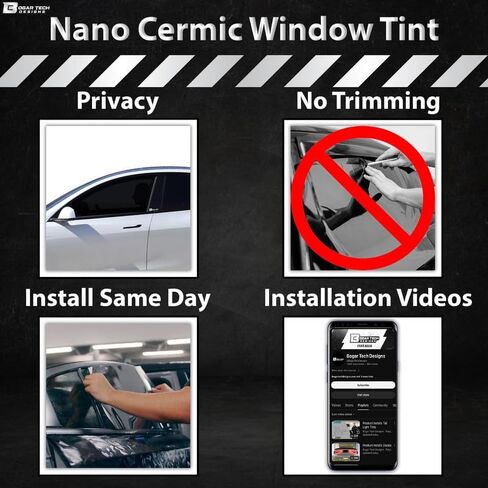 BOGAR TECH DESIGNS - Premium Nano Ceramic Precut Window Tint Film Kit Compatible with Chevy Silverado EV PU 2024+ Front, 35% in Saudi Arabia