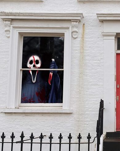 2 حزمة من Halloween Joker Window Door Cover Scary و Halloween Decoration و Decors Party بدون إطار in Kuwait