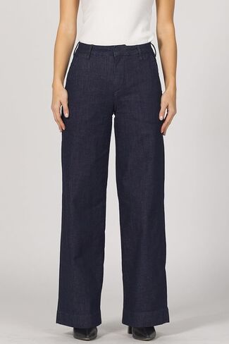 DEAR JOHN Brandy Trouser Pant High Rise Relaxed Straight Leg Clean Hem Comfort Stretch in Saudi Arabia