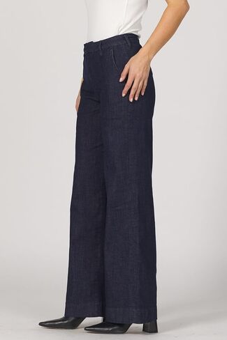 DEAR JOHN Brandy Trouser Pant High Rise Relaxed Straight Leg Clean Hem Comfort Stretch in Saudi Arabia
