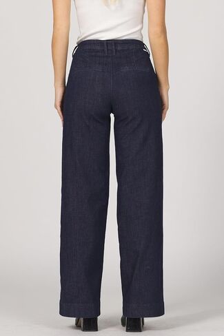 DEAR JOHN Brandy Trouser Pant High Rise Relaxed Straight Leg Clean Hem Comfort Stretch in Saudi Arabia
