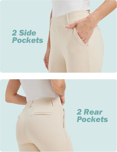 KYAL Stretchy Work Pants for Women Pull on Dress Pants Legging High Waitsted Business Casual Pants with 2 Pockets in Kuwait