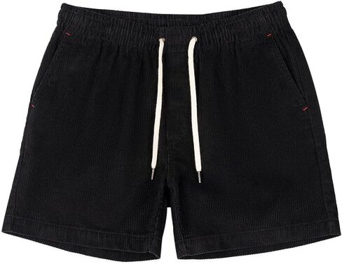crazynekos Mens Corduroy Shorts Elastic Waist Casual Shorts Summer Beach Shorts with Pockets in Saudi Arabia