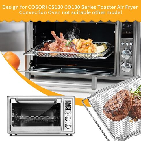Air Fryer Toaster Oven Accessories for COSORI 12 in 1 C130 CS130 CO130 Convection Oven, 14’’*12’’ Non-Stick Rectangle Air Fryer Rack Replacement Parts Grill Pan Grill Plate Crisper Plate Tray in Kuwait