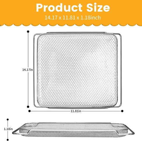 Air Fryer Toaster Oven Accessories for COSORI 12 in 1 C130 CS130 CO130 Convection Oven, 14’’*12’’ Non-Stick Rectangle Air Fryer Rack Replacement Parts Grill Pan Grill Plate Crisper Plate Tray in Kuwait