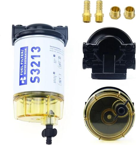 S3213 Fuel Water Separator Filter Assembly Compatible with Outboard Motor Engine Boat 10 in Saudi Arabia