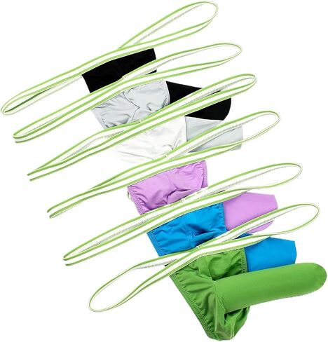 يرى الرجال من خلال Bulge Beac Bouch T-Back Thong Inflear Low Weist Ice Silk String Tangas 3-6 Pack in Saudi Arabia