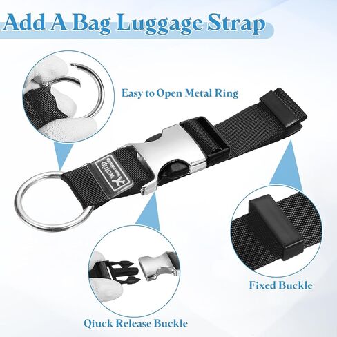 uxcell Add A Bag Luggage Strap, 6-12 Inch Adjustable Suitcase Belt Travel Accessories, Luggage Connector for Carry-on Baggage, Yellow in Saudi Arabia